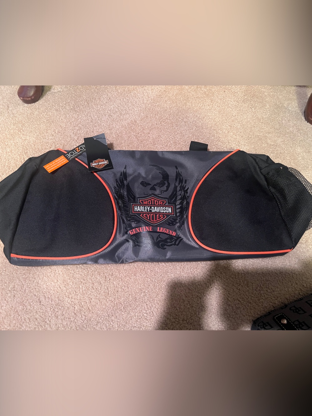 Harley-Davidson Black Bag with Orange Piping and Logo